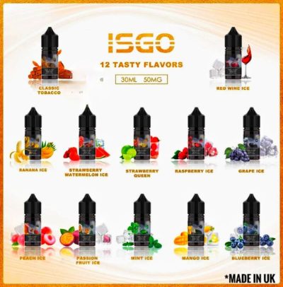 Isgo Saltnic E-Liquid 30ml Vape Juice 50mg
