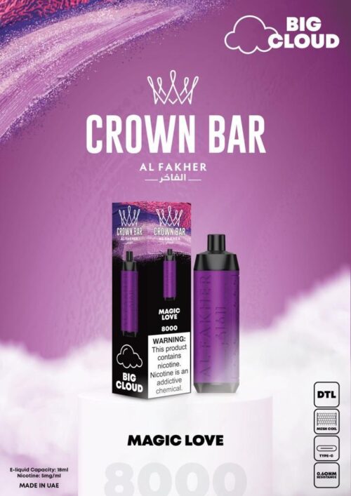 Al Fakher Crown Bar DTL Big Cloud 8000 Puffs - Image 11