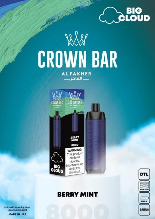 Al Fakher Crown Bar DTL Big Cloud 8000 Puffs - Image 8