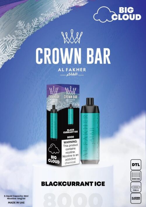 Al Fakher Crown Bar DTL Big Cloud 8000 Puffs - Image 5