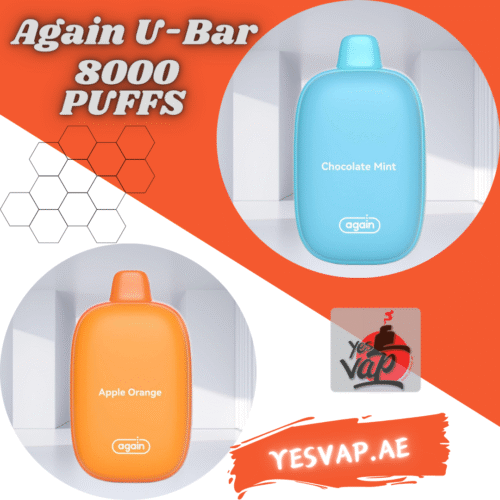 Again U-Bar 8000 puffs with 14mL vape juice capacity and 50mg Salt-Nic per Disposable Vape In Dubai, UAE