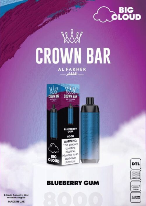Al Fakher Crown Bar DTL Big Cloud 8000 Puffs - Image 17