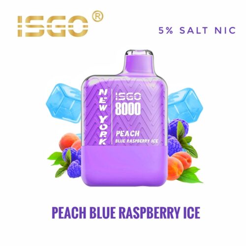 Isgo New York Peach Blue Raspberry Ice 8000 Puffs Disposable Vape