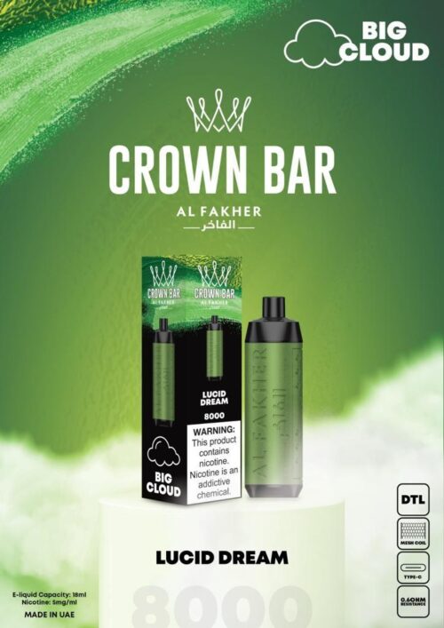 Al Fakher Crown Bar DTL Big Cloud 8000 Puffs - Image 12