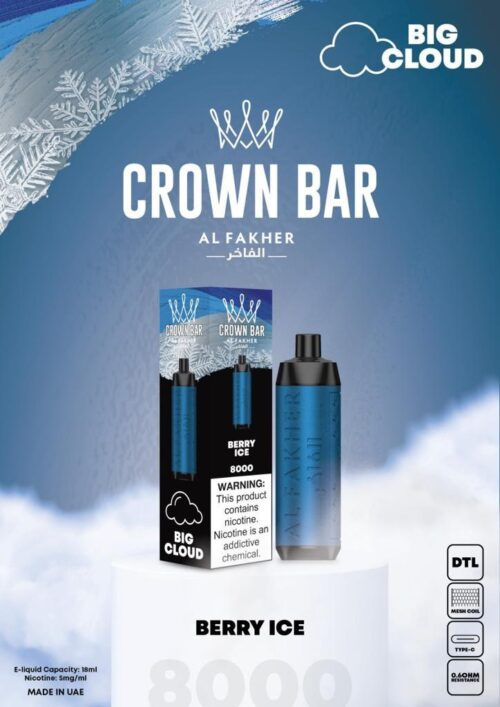 Al Fakher Crown Bar DTL Big Cloud 8000 Puffs - Image 15