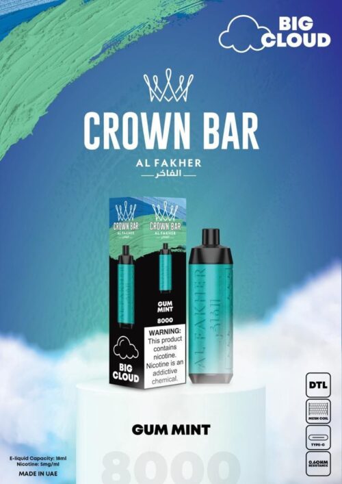 Al Fakher Crown Bar DTL Big Cloud 8000 Puffs - Image 13
