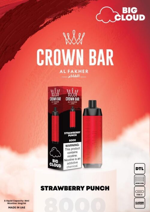 Al Fakher Crown Bar DTL Big Cloud 8000 Puffs - Image 3