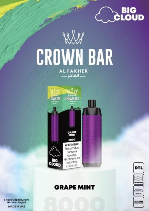 Al Fakher Crown Bar DTL Big Cloud 8000 Puffs - Image 14