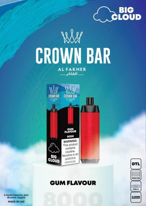 Al Fakher Crown Bar DTL Big Cloud 8000 Puffs - Image 9