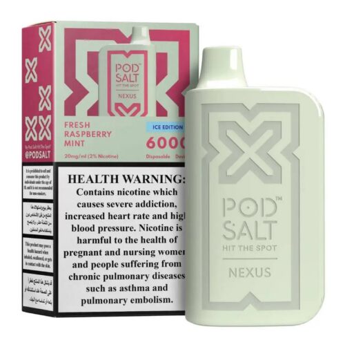 Pod Salt Fresh Raspberry Mint Nexus 6000 puffs high-quality e-liquid vape
