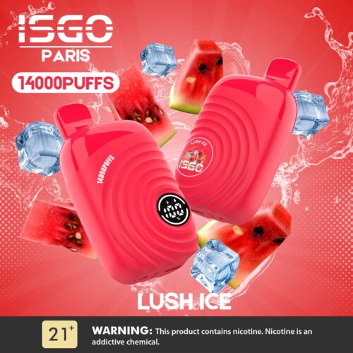 Isgo Paris Lush Ice features such as 20mg salt-nic vape