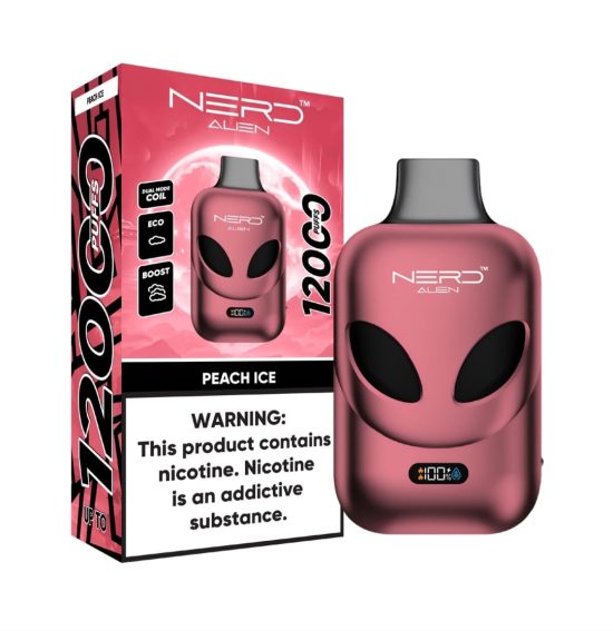 Nerd Alien 12000 Puffs Peach Ice