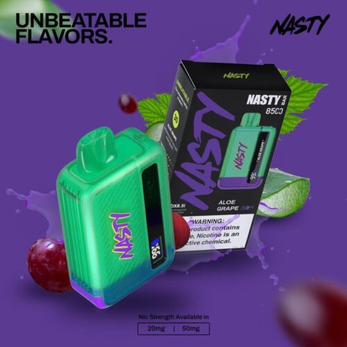 Aloe Grape Nasty Bar 8500 Puffs Disposable Vape 50mg