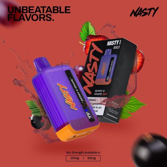 Berry & Grape Nasty Bar 8500 Puffs Disposable Vape 50mg