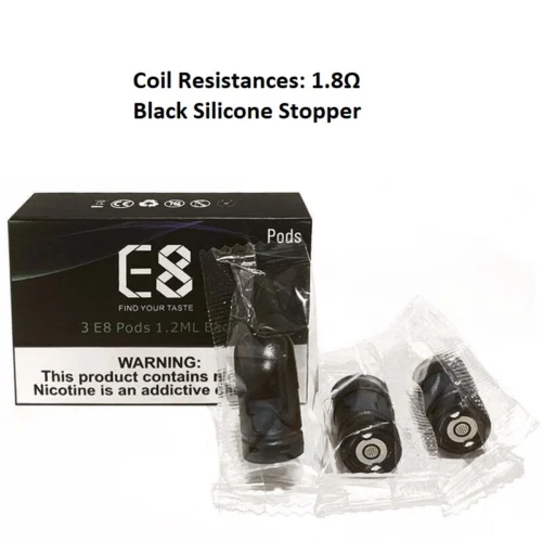 Coil Resistances 1.8Ω Black Silicone Stopper