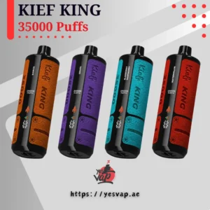 Shop Kief King 35000 Puffs Disposable Vape at YesVap UAE. Rechargeable, mesh coil, 50mg nicotine & long-lasting performance.